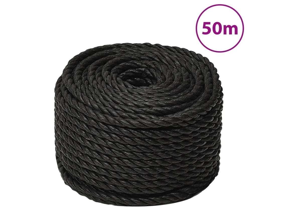 Cuerda De Trabajo Polipropileno Negro 10 Mm 50 M