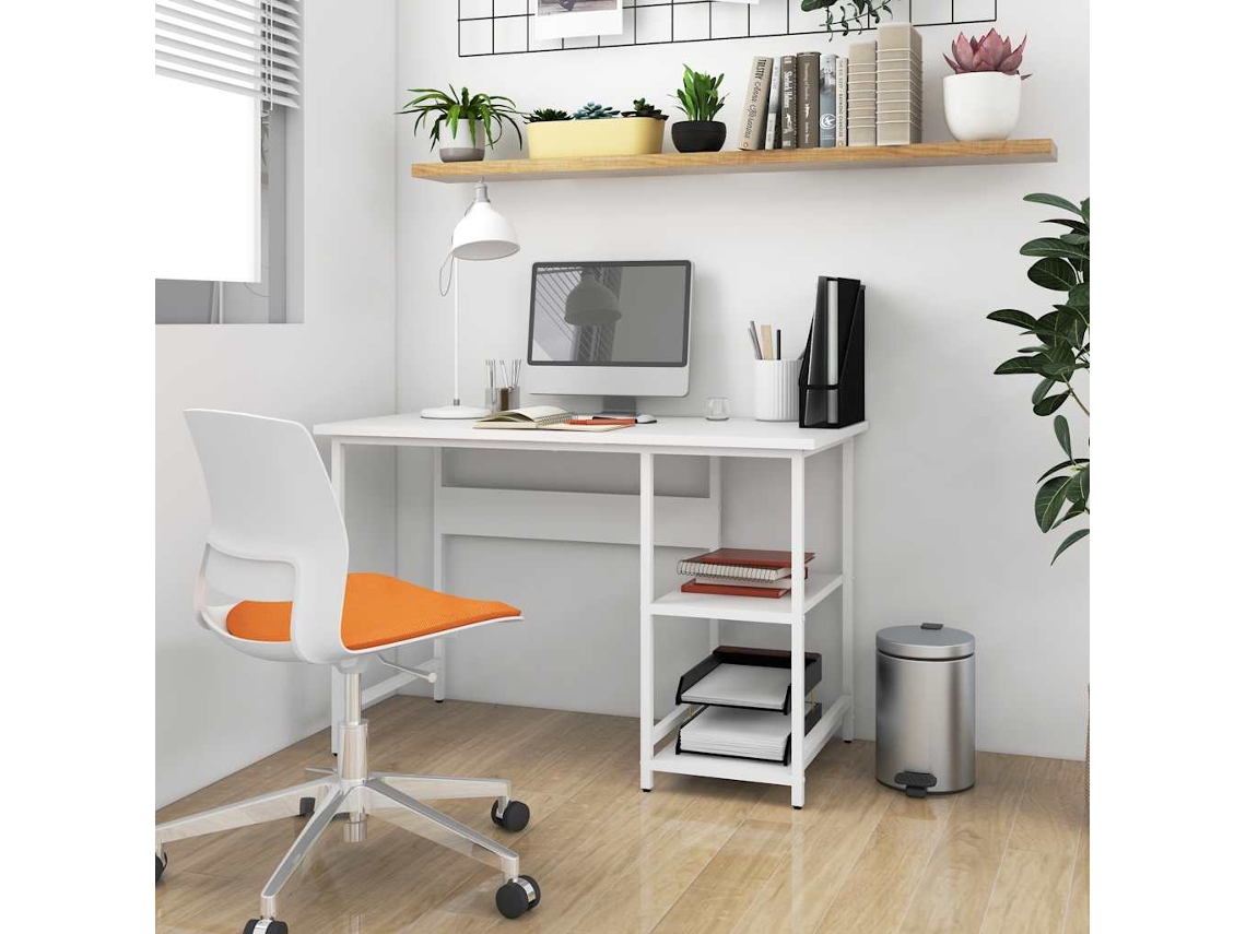 Escritorio | Mesa | Escritorio para ordenador 105x50x72 cm MDF y metal blanco
