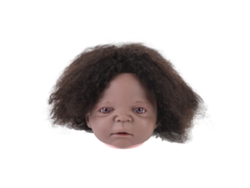 Cabeça de manequim afro com cabelo cacheado para cosmetologia (2026): ideal para penteados, maquiagem e exposições.