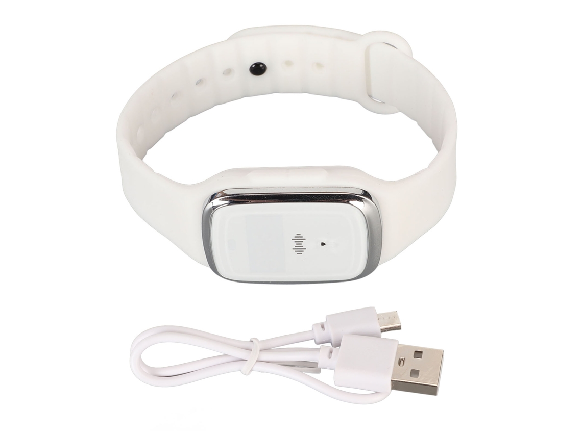 Pulsera repelente ultrasónica, recargable por USB, 3 modos, blanca