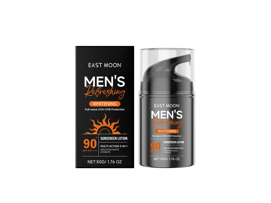 Protector solar hidratante SPF 50+ con filtro UV para pieles sensibles.