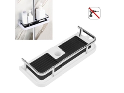 Estantería Baño Colgante Para Palo De Ducha Ajustable Organizador Almacenamiento Abs Inoxidable