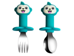 Set de utensilios para bebé - Cuchara y tenedor de acero inoxidable NEVEANCE