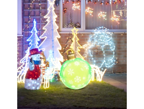 Adorno de Navidad Adornos Navideños Inflables Bola Decoración Brillante Vacaciones Patio Porche Árbol