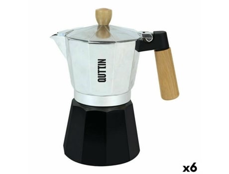 Cafetera Italiana QUTTIN 12 Tazas Madera Aluminio (6 Unidades)