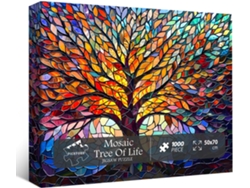 Rompecabezas De Vitrales Del Árbol De La Vida Para Adultos, 1000 Piezas, Dificultad Difícil (naranja)