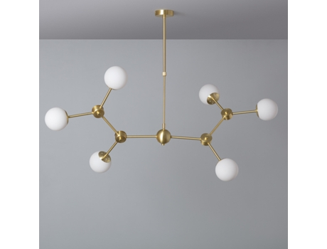Lámpara de Techo LEDKIA (Dorado - G9 - 6x20 W - Metal - Vidrio)