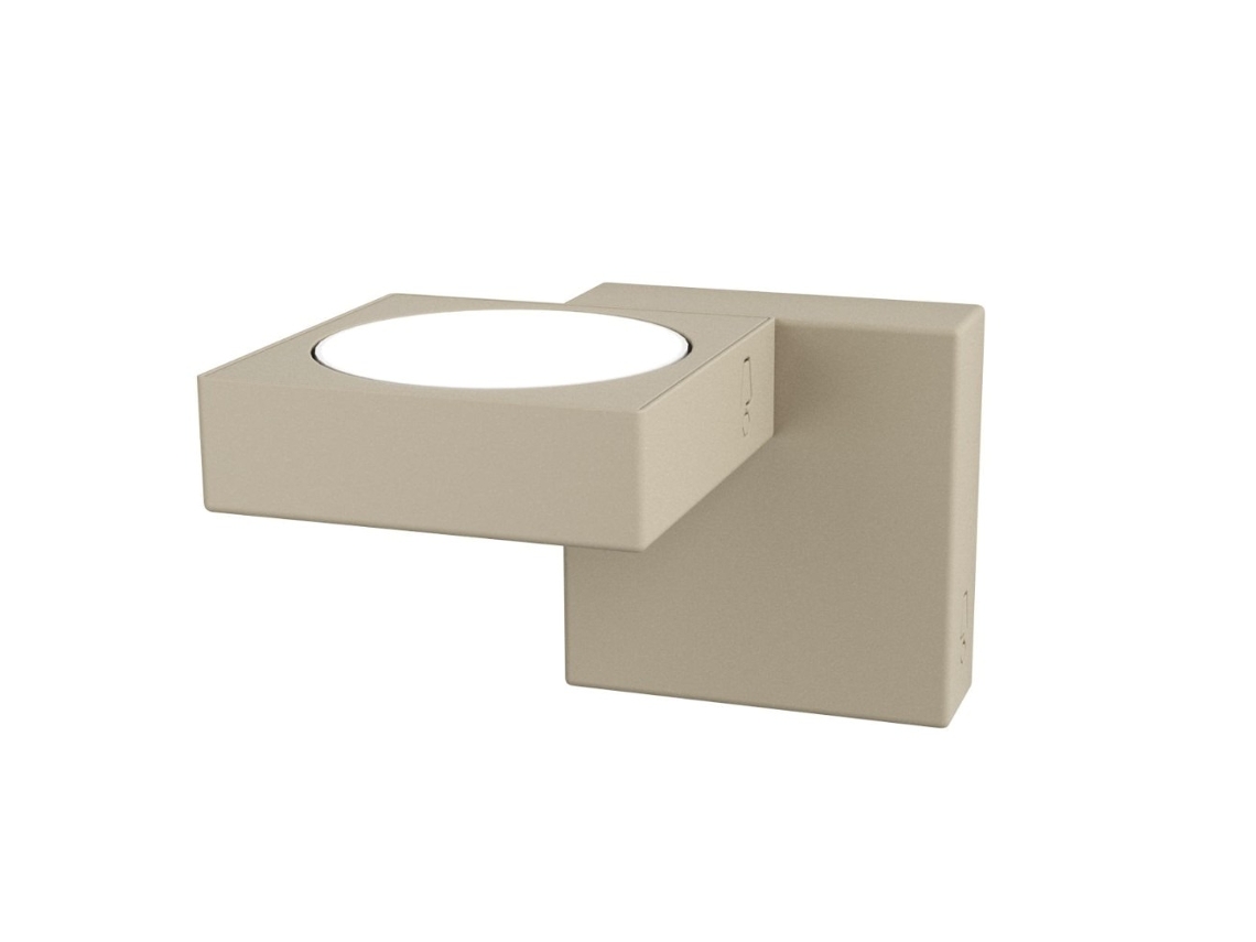 Foco de pared moderno con iluminación superior, 1 luz GX53, máx. 9 W, estructura metálica, color arena. Diseño moderno.