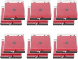 Juego De 12 Cajas De Almacenamiento De Plástico Transparente Con Forro De Espuma Roja. Organizador.