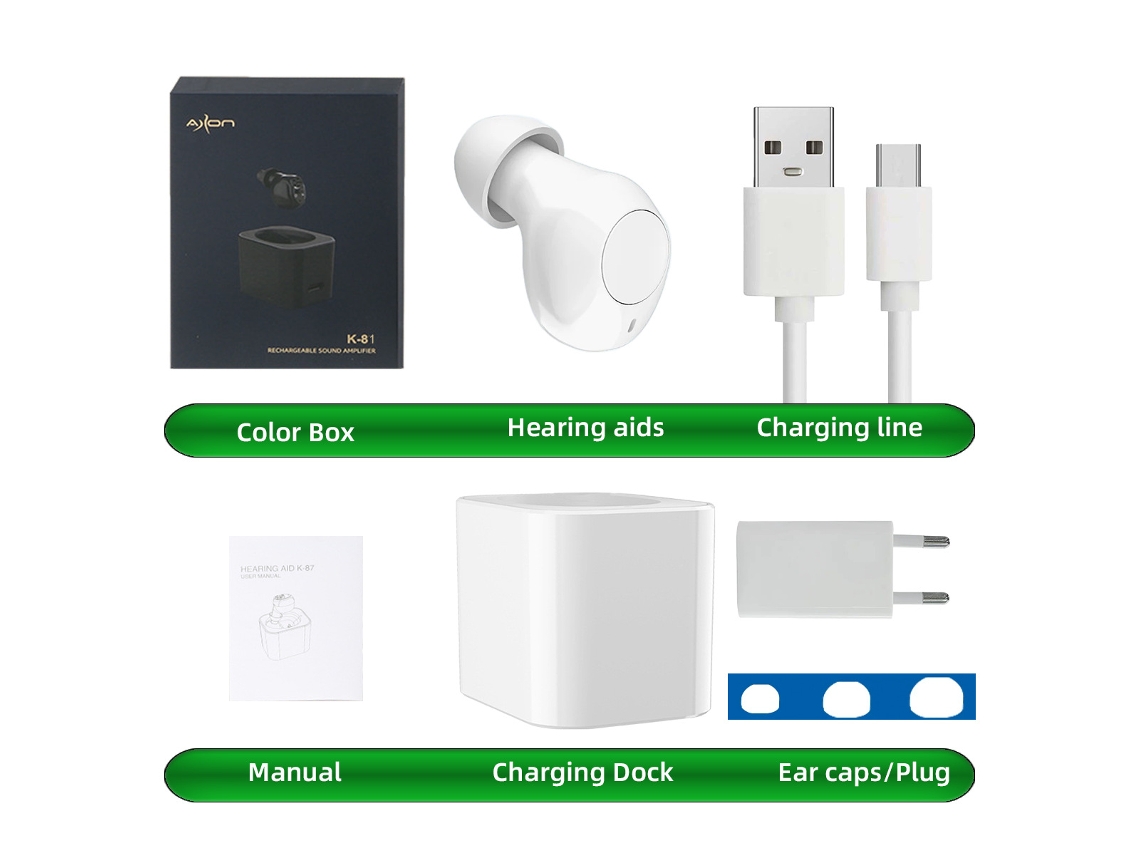 Amplificador Auditivo Sonoro Mini, Ideal Para Adultos E Idosos, Acompanhado De Estojo De Carregamentobrancoczhhmart