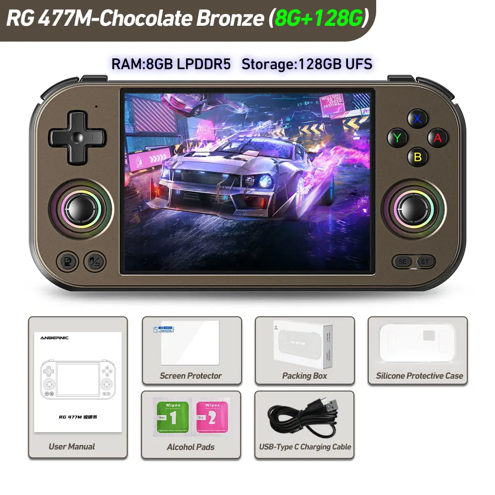 256g (juegos 8k) bronce 8g 128g rg477m Consola De Juegos Ltps Reproductor De Juegos Dimensity Multijugador Streaming