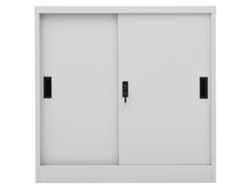 Armario de oficina con puerta corredera, 90x40x90 cm, acero gris claro, MAISON EXCLUSIVE