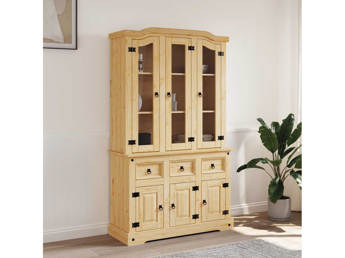 Aparador Corona Madera Maciza Pino Mexicano 112x43x196 Cm