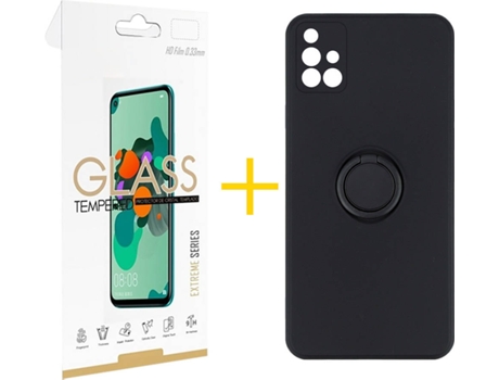 Carcasa + Protector de Pantalla para Samsung Galaxy A71 SKYHE Negro