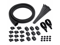 Organizador de cables negro POLSKI, 188 piezas de nailon y PET con cierre autoadhesivo para el hogar y la oficina.