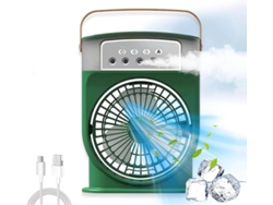 Ventilador De Mesa Eifson Evaporativo 3 Velocidades Con Niebla Humidificadorverde