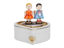 Caja de música para parejas, hermoso regalo de cumpleaños, blanca