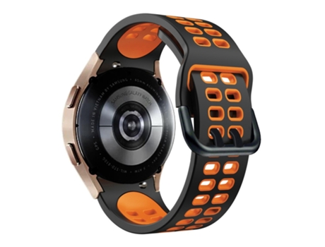 Correa de Silicona bicolor con hebilla de doble orificio para Samsung Galaxy Watch 5 40mm/44mm/5 Pro 45mm - negro/naranja