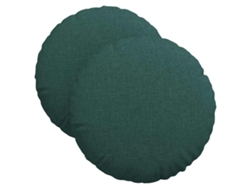 Cojines para asiento, 2 unidades, verde oscuro, Ø40 x 13 cm, tela HARLANV1