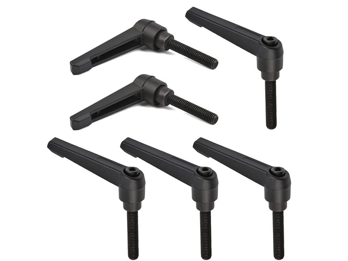 6 Mango De Palanca De Abrazadera M8, Mango Ajustable De Acero Inoxidable Con Rosca Macho 32mm (negro)