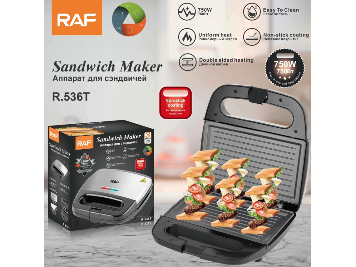 Tostadora Multifunción Doméstica Eurotherm - Totalmente Automática - Desayuno - Sándwiches - Calefacción Doble - Steakmaker - Grill