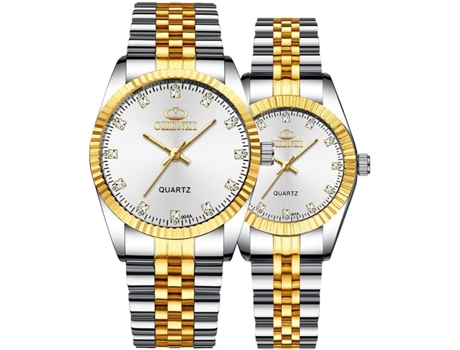 VEANXIN Relojes Reloj de pulsera romántico impermeable de acero inoxidable a juego-Ejército verde