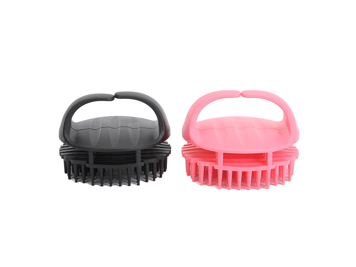 2pcs Cepillo De Champú Para Masajear El Cuero Cabelludo De Silicona Con Funcionalidad Dual Y Cerdas Suaves