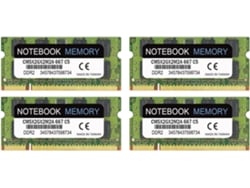 4 Módulos De Memoria Sodimm De 2 Gb Para Portátil, Ddr2 667 Mhz Pc2-5300 (240 Pines)