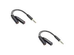 Cable Divisor De Audio De 2 Piezas Con Adaptador Macho A Hembra Para Auriculares
