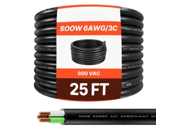 Cable de cobre flexible 7,62 m 6awg para alta tensión e industria Tekmaquinas