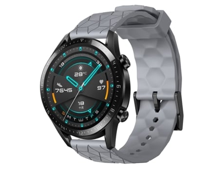Correa de reloj inteligente para Huawei Watch GT2 42 mm 20 mm Patrón de fútbol Correa de reloj de silicona de color sólido (gris)