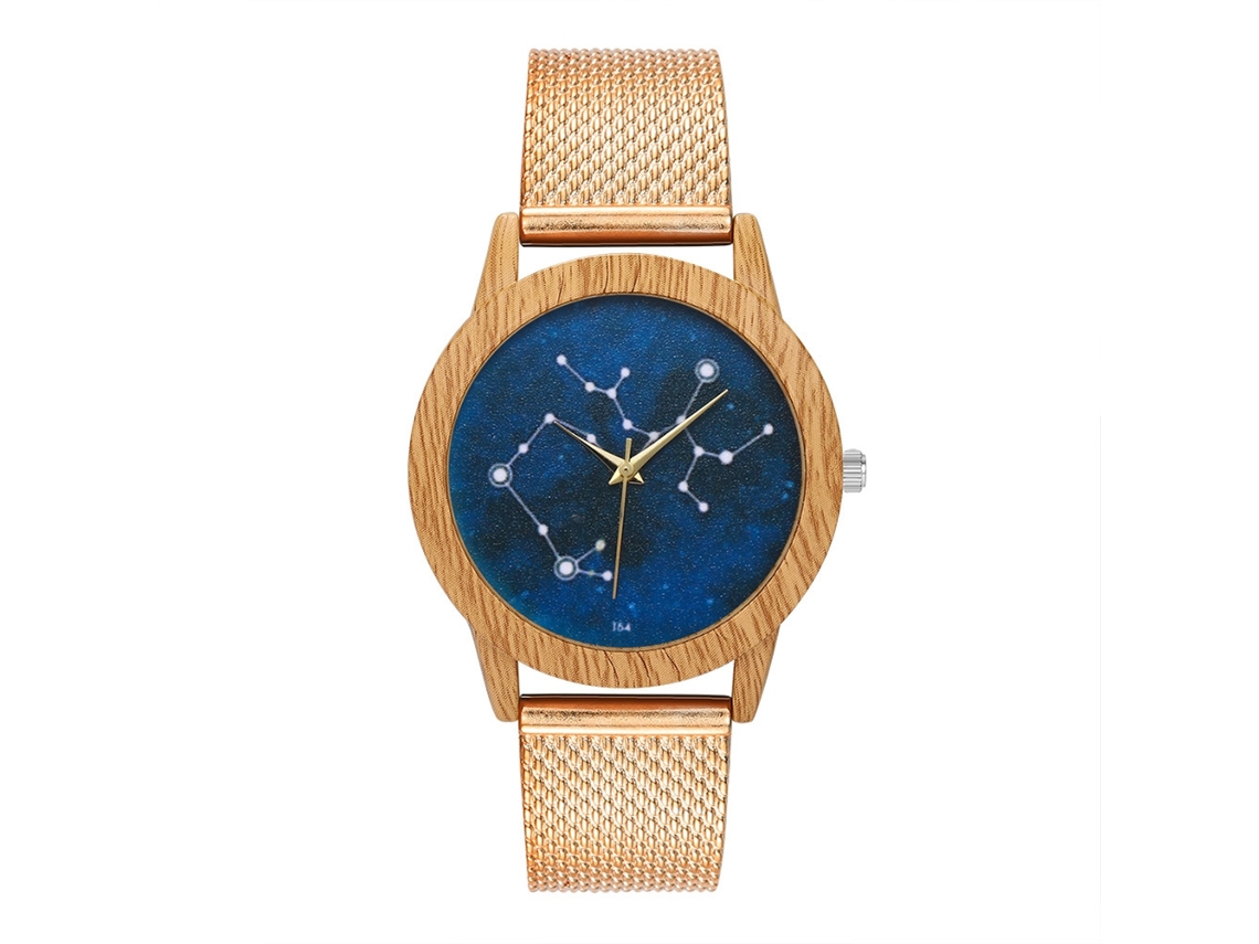 Reloj De Pulsera Unisex De Cuarzo Zhoulianfa Con Correa De Malla Y Esfera Redonda (oro Rosa)
