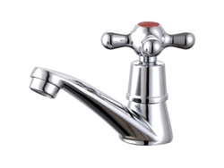 Grifo monomando para agua fría, acabado cromado, apto para lavabos, viviendas y baños. Mdug