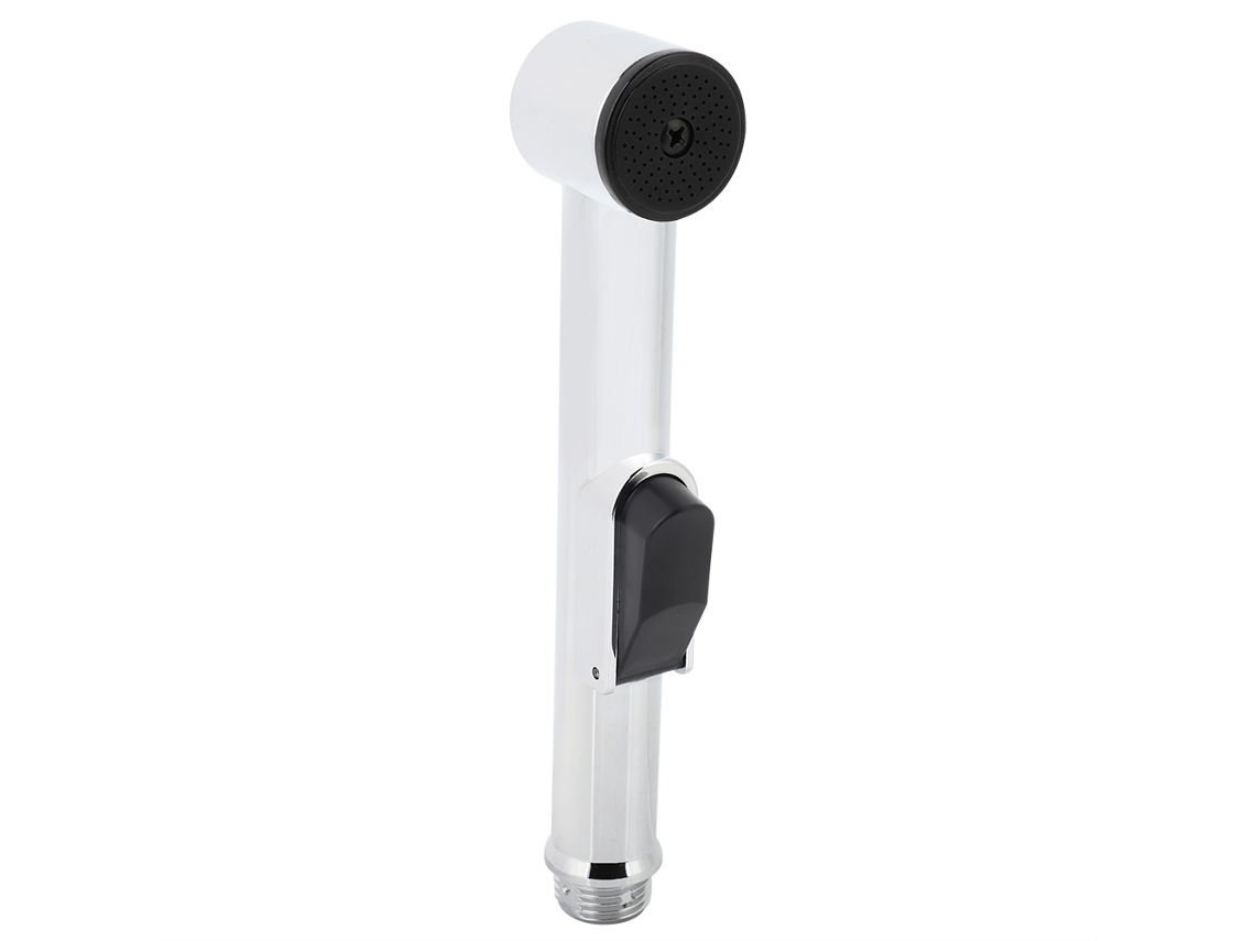Adaptador de bidé con manguera, duchas de mano y soporte.