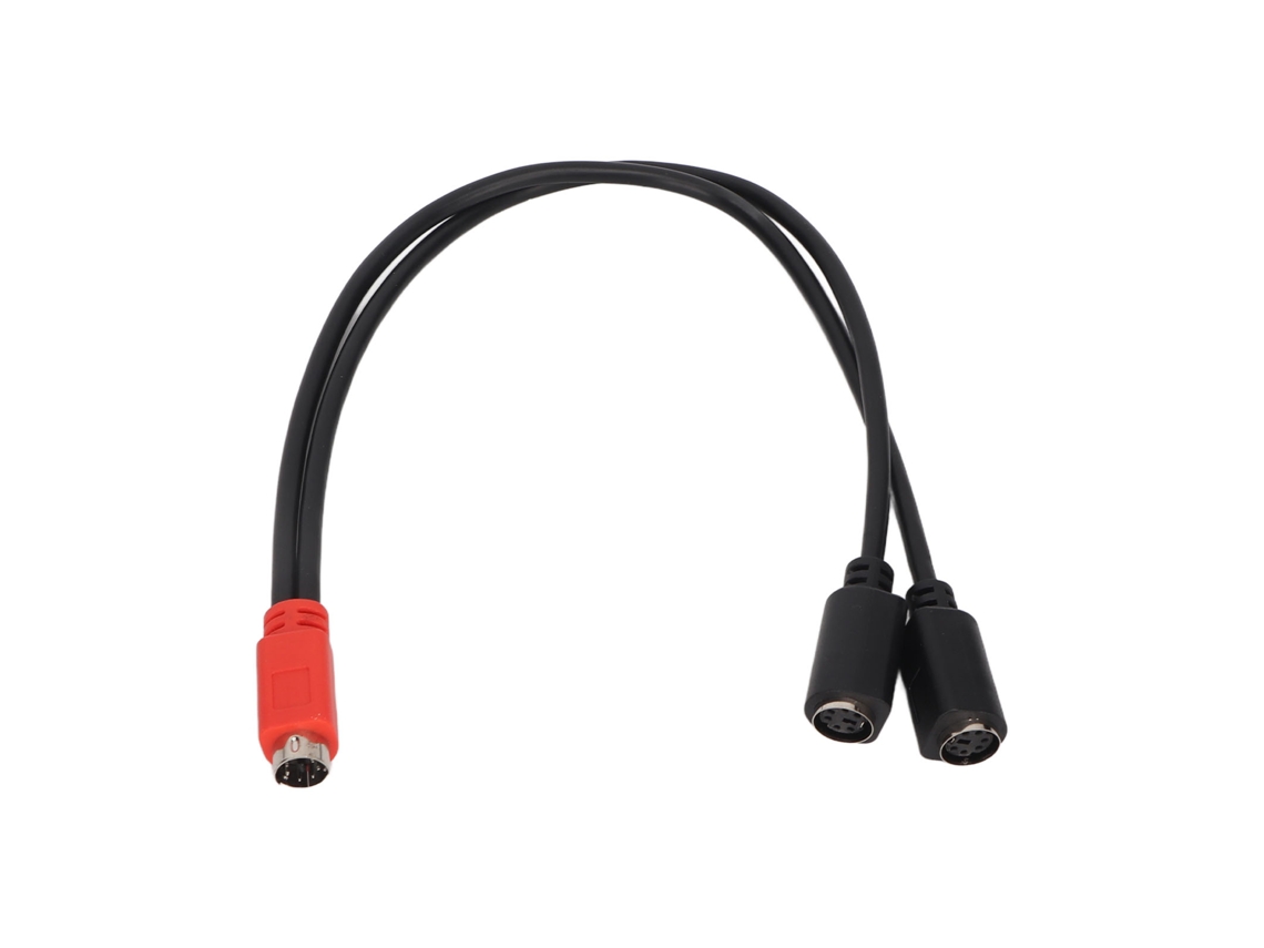 Cable Mini Din De 6 Pines Macho A 2 Mini Din De 6 Pines Hembra, Conector Rojo Y Negro, Divisor En Y Mini Din De 6