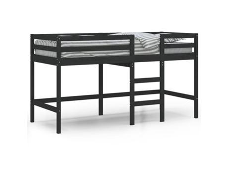 Cama alta de niños escalera VIDAXL madera maciza pino blanco (80x200cm)