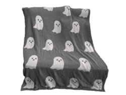 Kkpm-manta Suave Y Transpirable De Halloween Con Fantasmas Para Tv Y Camping Gris Oscuro 130x180cm 1000g