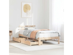 Estructura De Cama Con Cajones Madera Maciza Pino 75x190 Cm