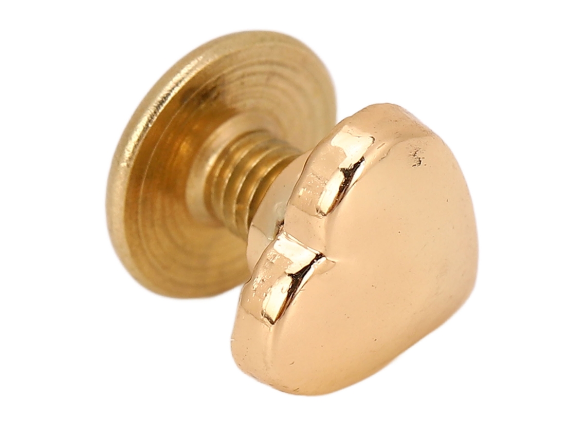 20 Cuchillos De Aleación De Zinc De 8 Mm Con Forma De Corazón Y Tornillos Ph Para Cinturones, Bolsos, Ropa, Oro