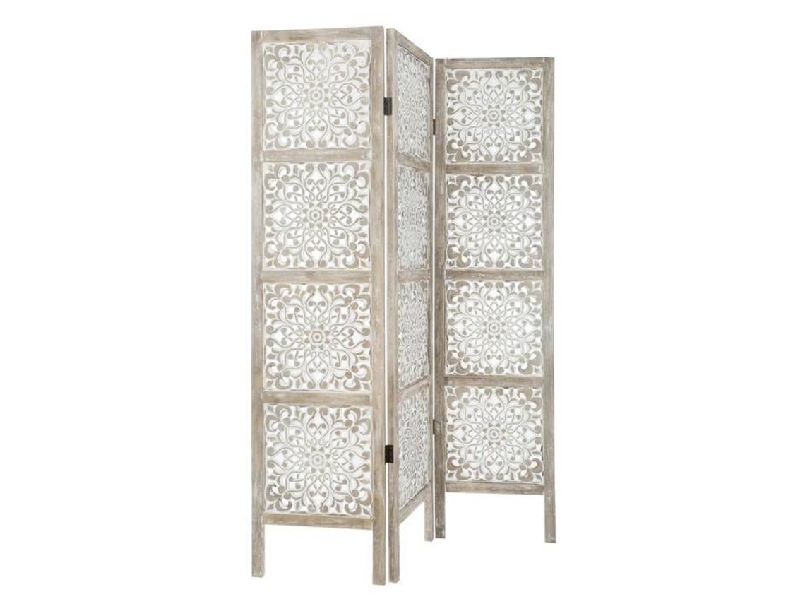 Paravent Etnik Atmosphera Efecto Madera Blanca Blanqueada 170 cm