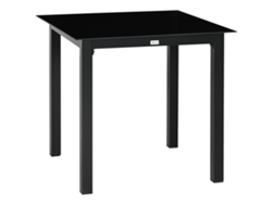 Mesa Jardín,cuadrada,4 Personas,terraza,tapa Vidrio Templado,aluminio,80x80x74cm,negro
