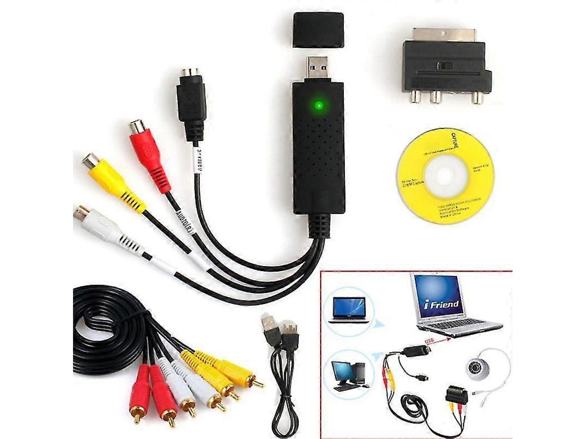 1 Juego De Convertidor Usb 2.0 De Vhs A Dvd, Dispositivo De Captura De Audio Y Vídeo, Cable Rca Para Sistemas Windows 10