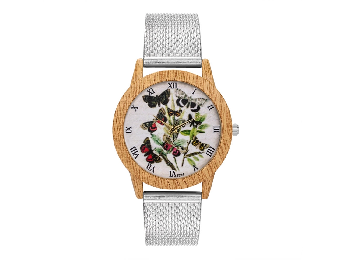Reloj De Pulsera Analógico De Cuarzo Unisex Zhoulianfa Con Correa De Malla Plateada.