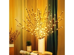 Ramas de sauce artificiales iluminadas a pilas, encantadoras y decorativas, para decoración de interiores, 20 luces LED por rama flexible.