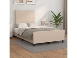 Estructura Cama Sin Colchón Cuero Sintético Capuchino 120x200cm