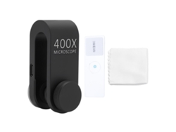 Lente Microscopio Para Teléfono Con Luz Led Y Pinza 400x Universal Hd Para Biología Electrónica Joyería