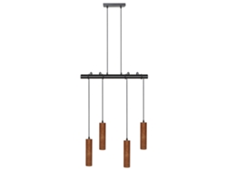 Lámpara de techo BELIANI Tutaki de Hierro, Madera de roble Negro 61x16x162