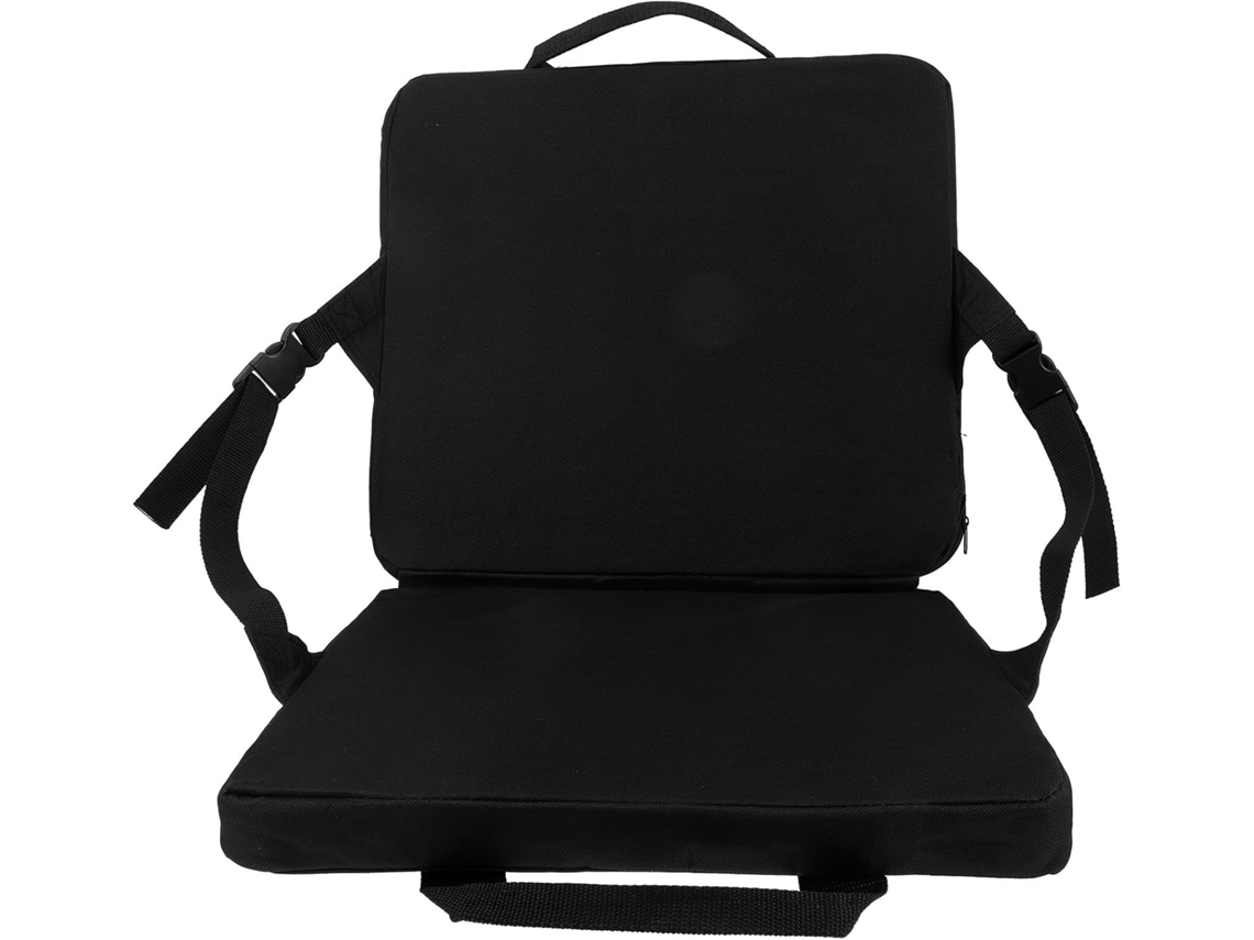 Silla De Playa Plegable Pequeña De Color Negro Con Respaldo Ajustable.