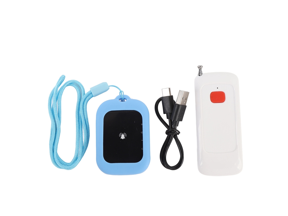 Buscapersonas Inalámbrico Con Botón Y Señal Estable, Resistente Al Agua Ipx4, Para El Hogar Y La Escuela, Color Azul.