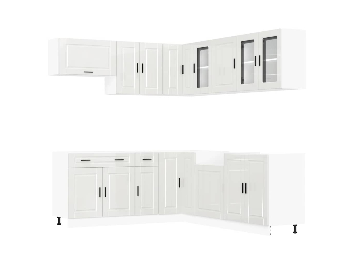 Conjunto 11 Mueble cocina Porto blanco brillo VIDAXL madera contrachapada